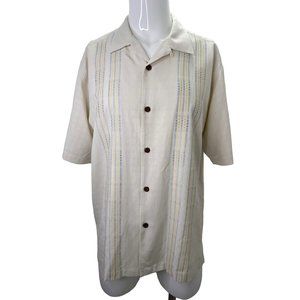 Tommy Bahama Men Hawaiian Shirt 100% Silk Button Up Camp Original Fit Large L